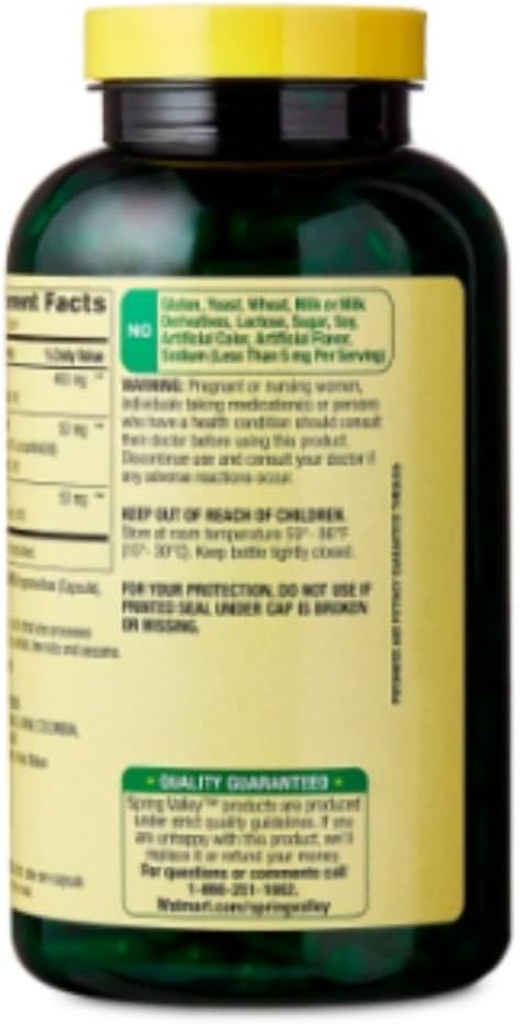Spring Valley Turmeric Curcumin with Ginger Powder Capsules - 250 Count Dietary Supplement for General Wellness + Ice Roller Gift