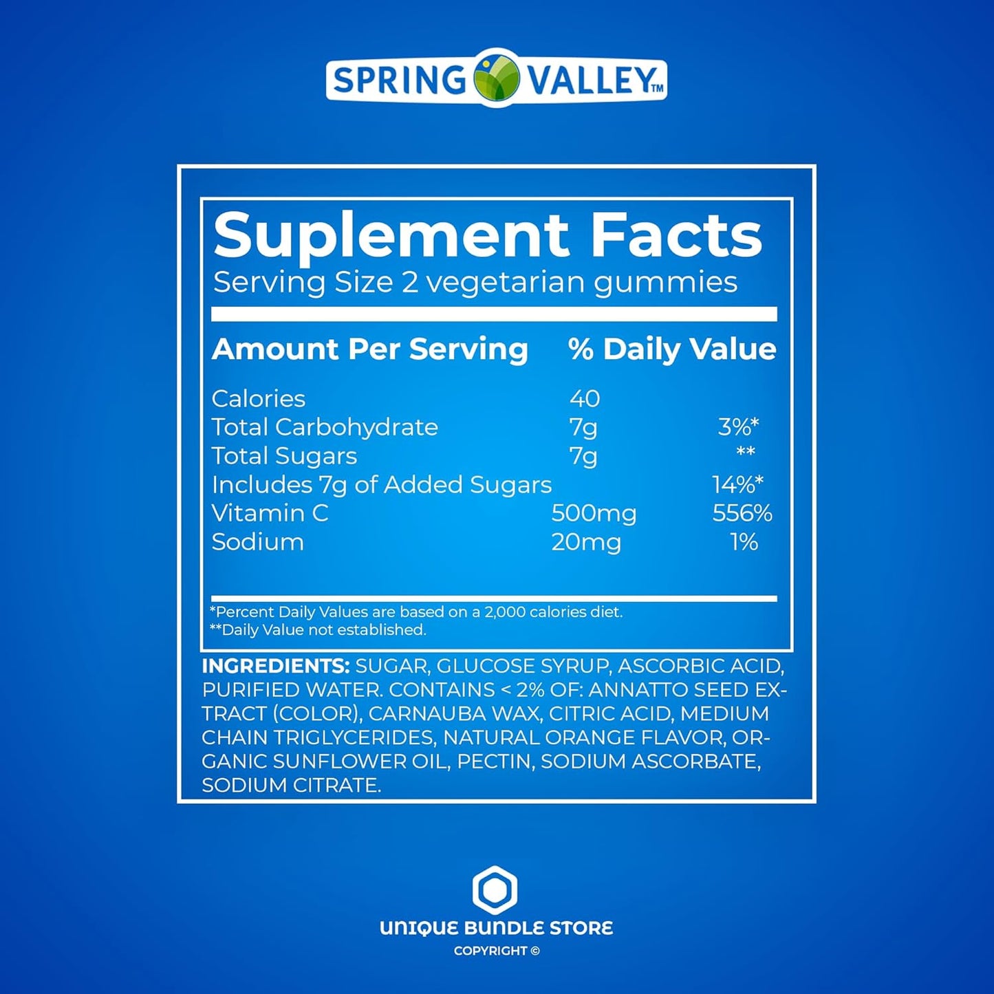 Spring Valley Vitamin C Gummies 500mg Orange Flavor 120 Count + 7 Day Pill Organizer - Immune Health Supplement for Vegetarians
