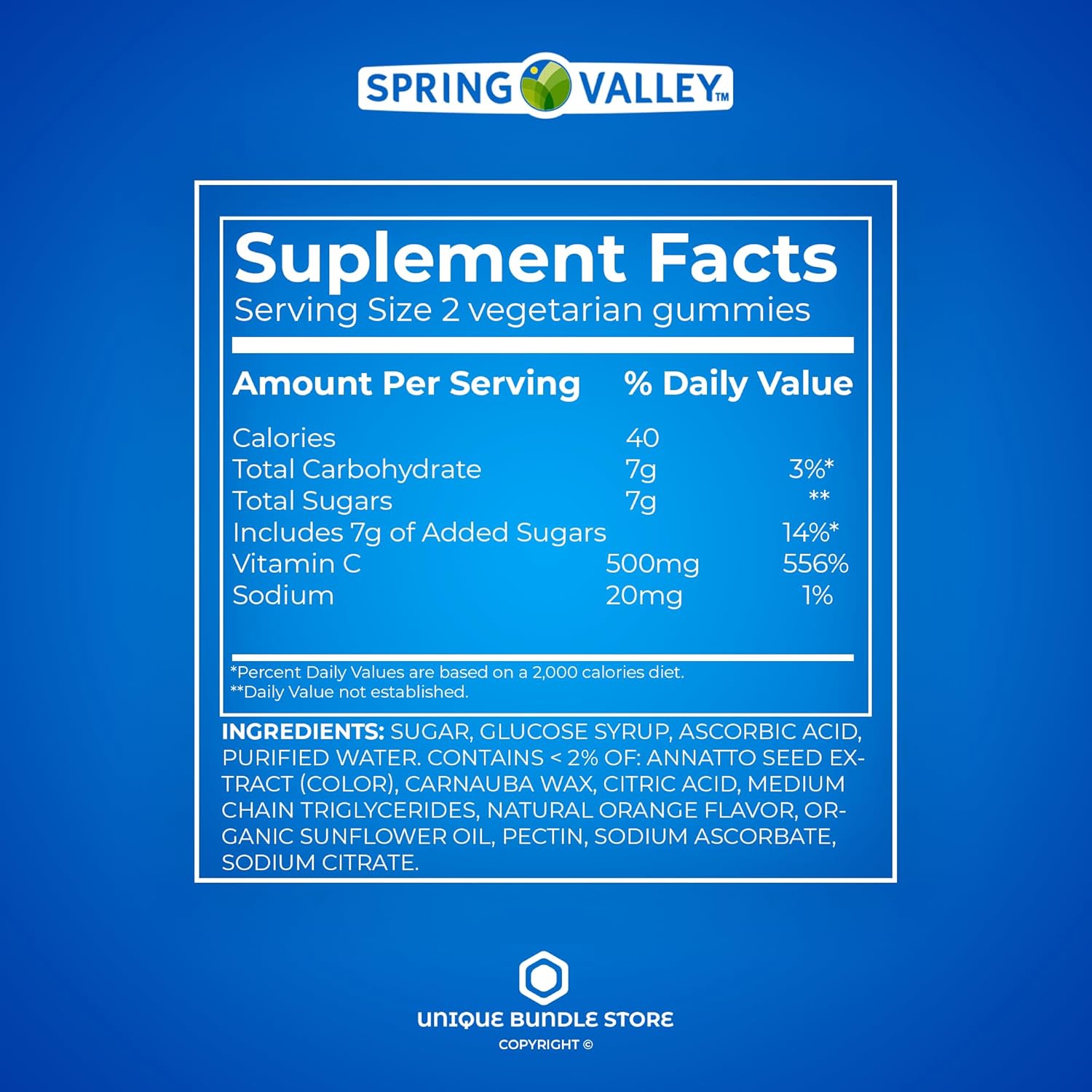Spring Valley Vitamin C Gummies 500mg Orange Flavor 120 Count + 7 Day Pill Organizer - Immune Health Supplement for Vegetarians