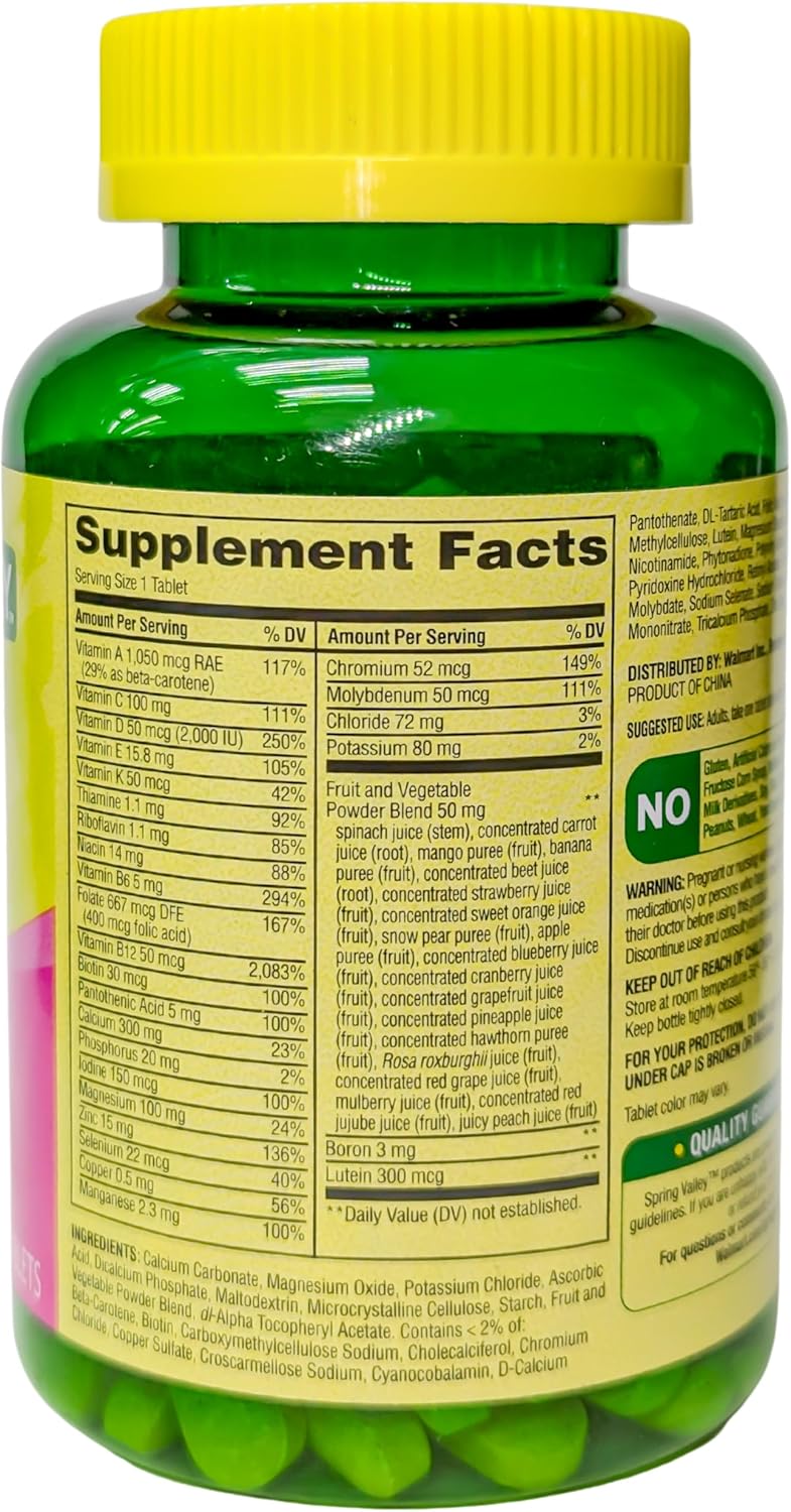 Spring Valley Women's 50+ Multi with Fruits & Vegetables Dietary Supplement - 150 Tablets
