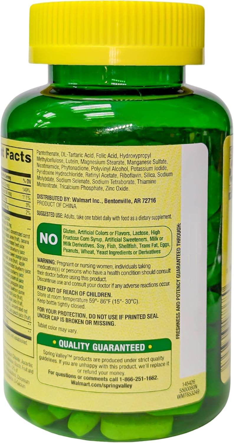 Spring Valley Women's 50+ Multi with Fruits & Vegetables Dietary Supplement - 150 Tablets
