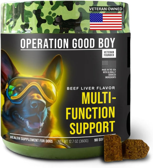 SRE O.G.B. Operation Good Boy Multi Function Pet Supplement 90 Soft Chews - 12.7 oz - Natural Ingredients