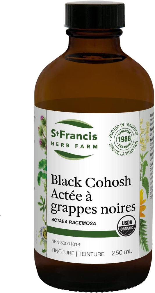 St. Francis Herb Farm Black Cohosh Tincture - 100ml | Relieves Menstrual Pain & Menopausal Symptoms | Reduces Nervous Tension & Muscle Relaxation