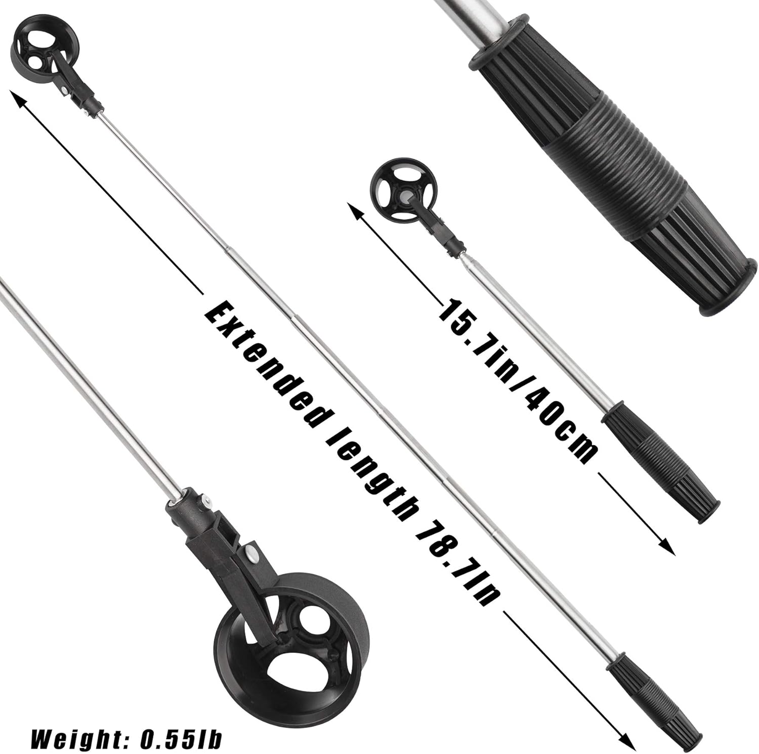 Stainless Steel Extendable Golf Ball Retriever with 2 Grabbers - Lightweight Telescopic Tool for Water Hazards - Ideal Golf Accessory for Men