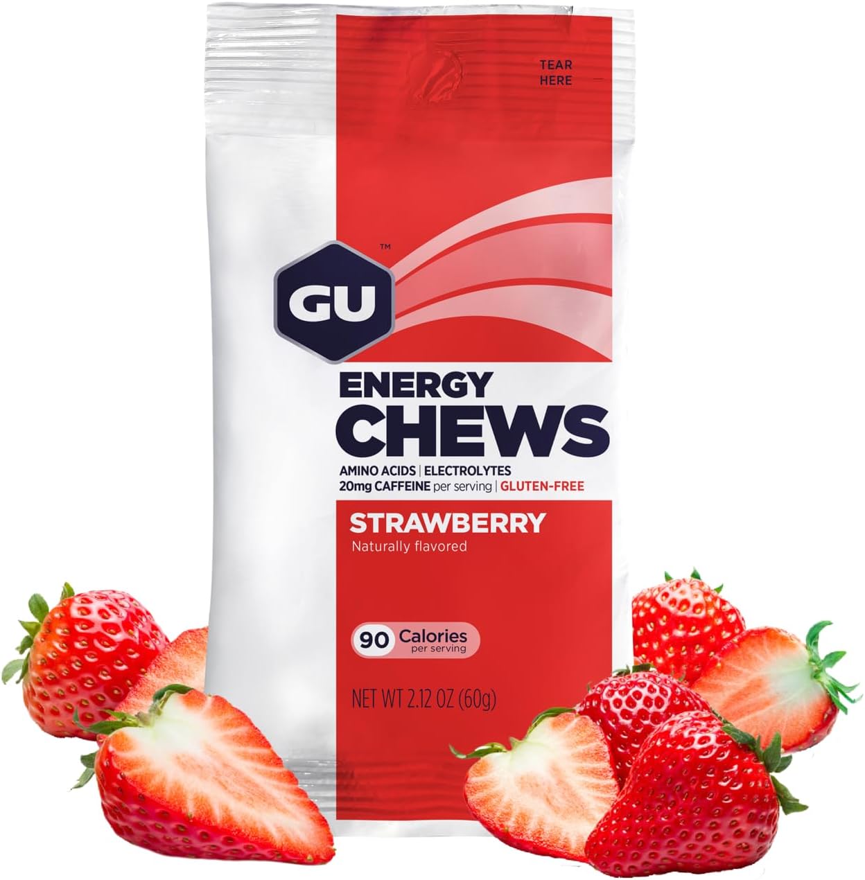 Strawberry Energy Gummies with Electrolytes - Vegan, Gluten-Free, Kosher - 1 Count