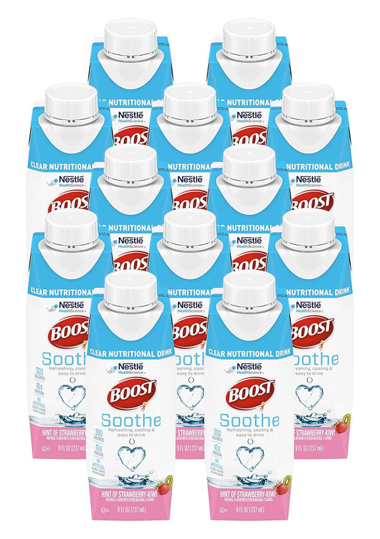 Strawberry Kiwi Nutritional Drink, 8 Fl Oz (Pack of 12) - Boost Your Health with Soothing Clear Formula