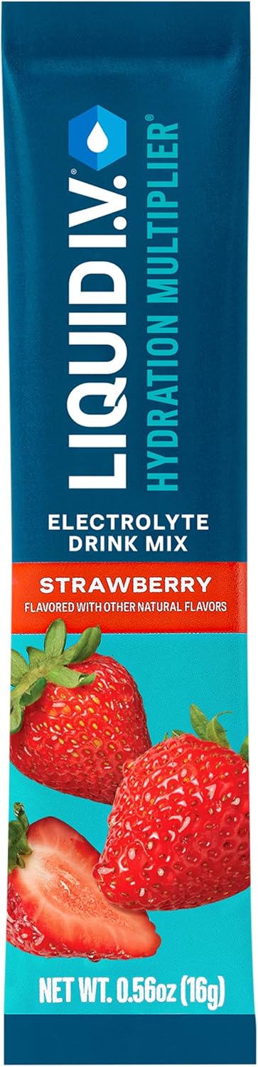 Strawberry Liquid I.V. Hydration Powder Packets for Rapid Rehydration