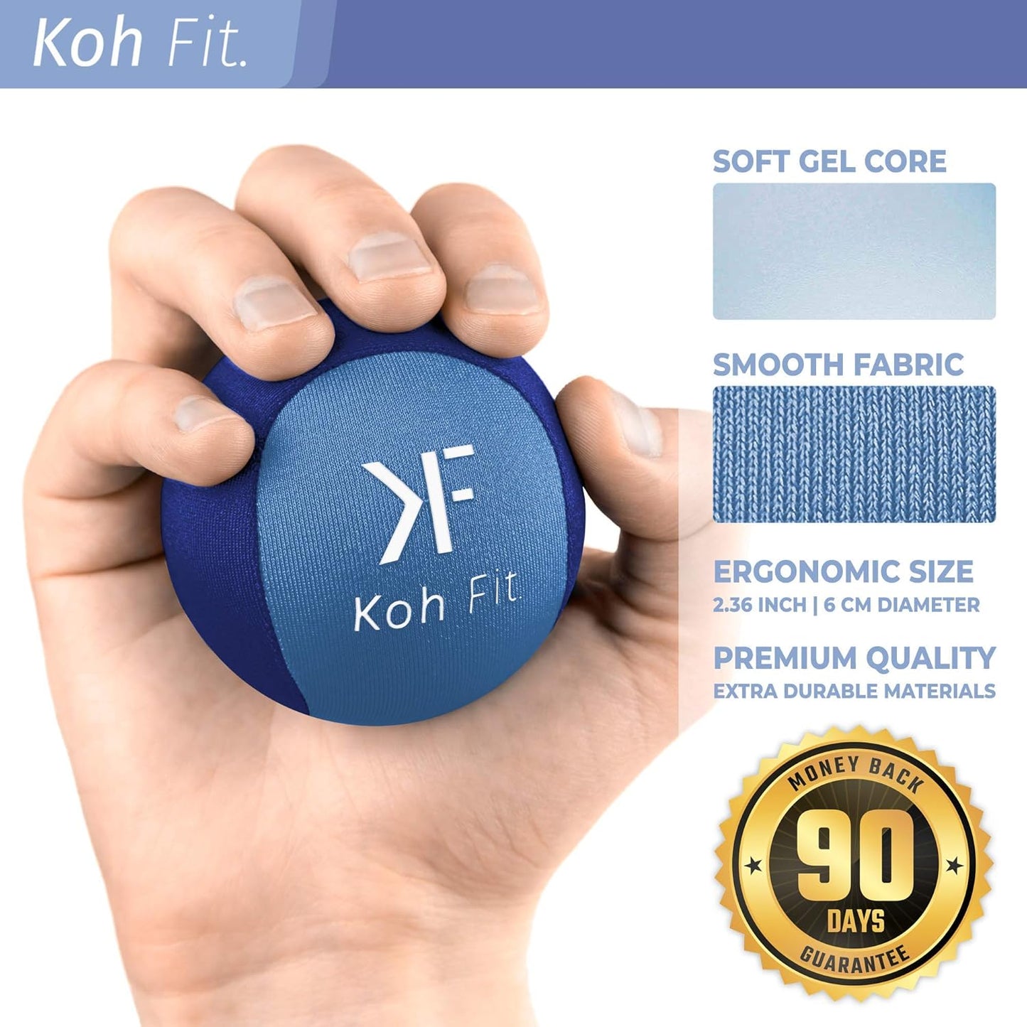 Stress Reliever Squeeze Balls for Adults - Koh Fit Hand Therapy and Stress Relief Tool
