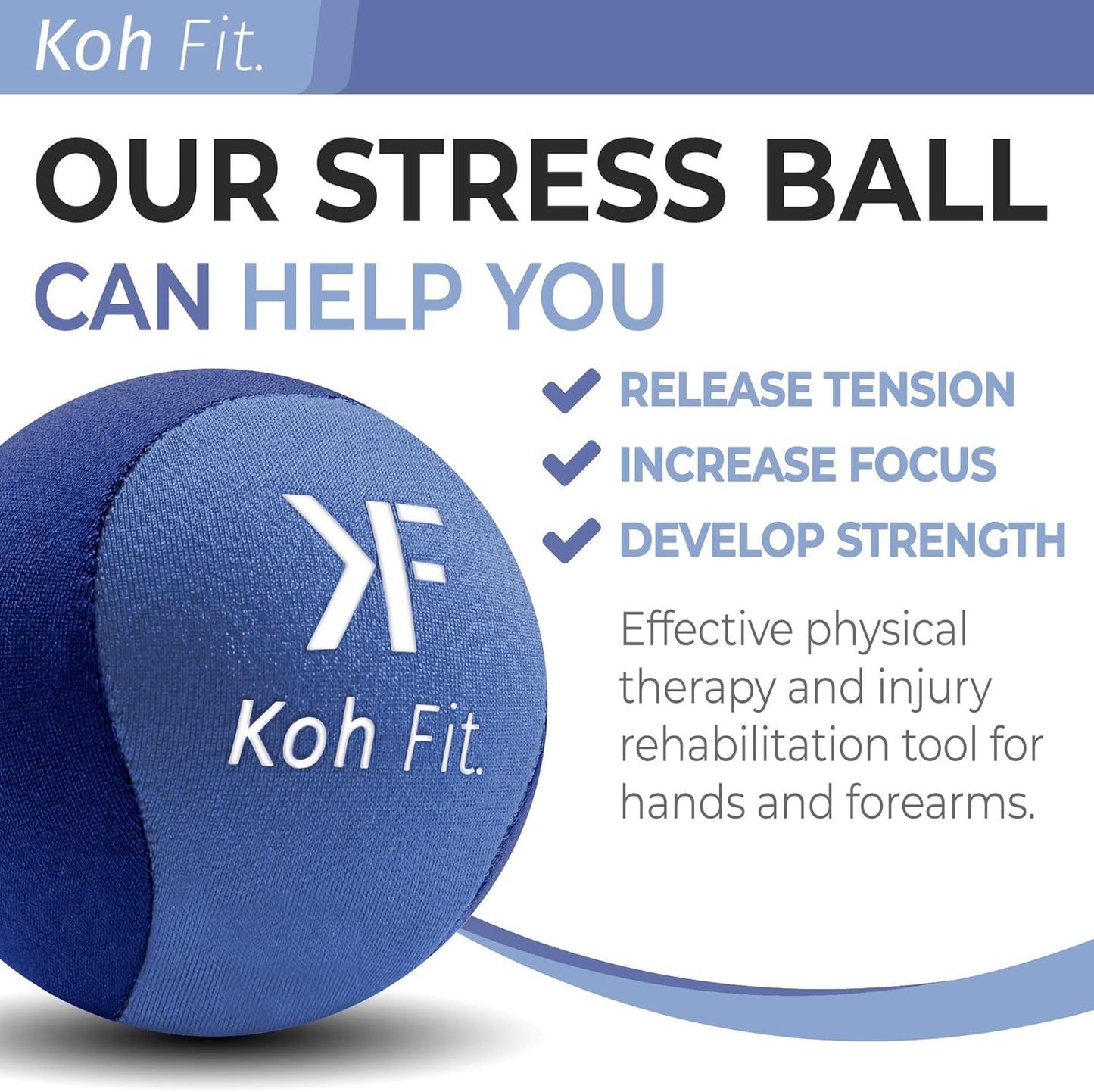 Stress Reliever Squeeze Balls for Adults - Koh Fit Hand Therapy and Stress Relief Tool
