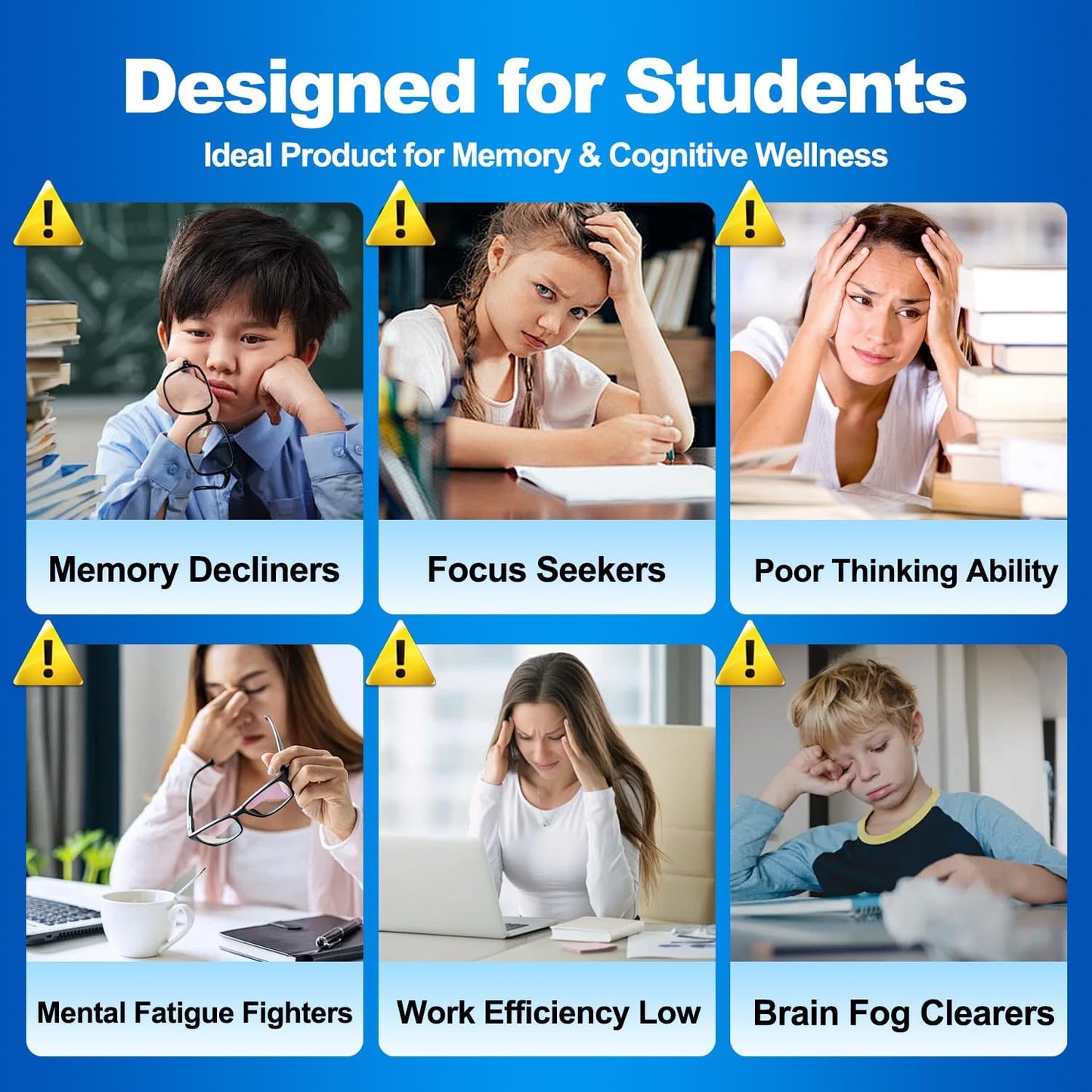 Study Memory & Focus Strength Supplement with DHA, PhosphatidylSerine, Turmeric, & More - 90 Capsules for Mental Clarity & Cognitive Enhancement