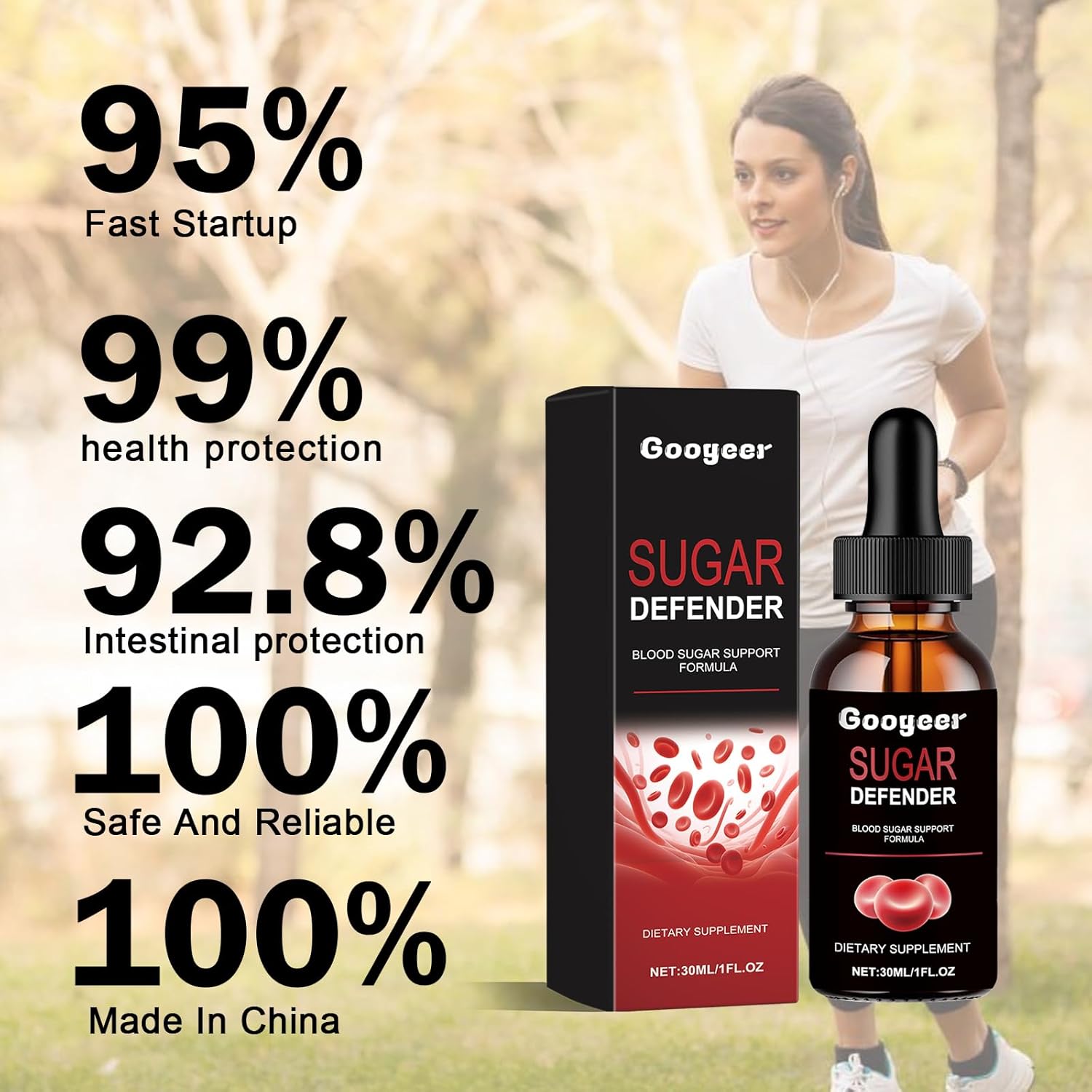 Sugar Defender Supplement Drops for Energy and Circulation Support - 2 Pack