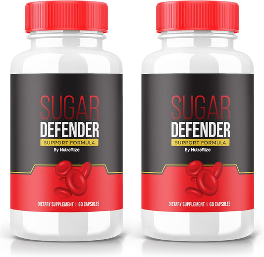 Sugar Defender Supplement Pack - 120 Capsules, All-Natural Sugar Defense Formula for Healthy Levels, NutraRize Wellness Support