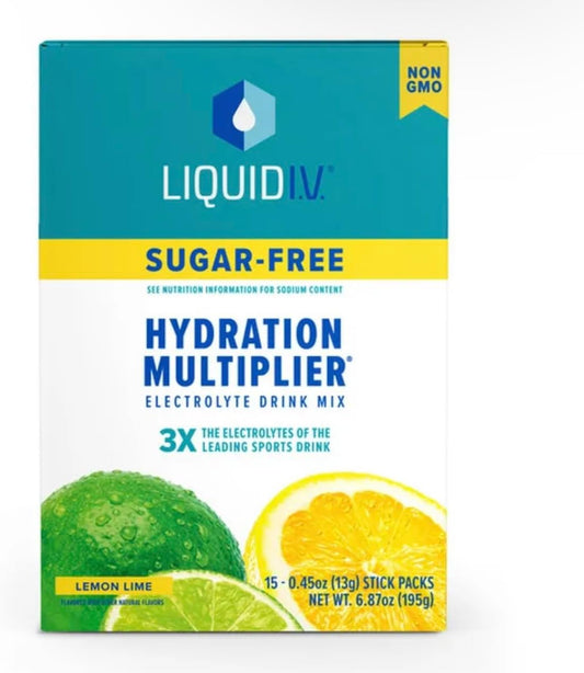 Sugar-Free Lemon Lime Hydration Powder Packets - 15 Sticks | Electrolyte Drink Mix with Easy Open Single-Serving Stick | Non-GMO | Liquid I.V.