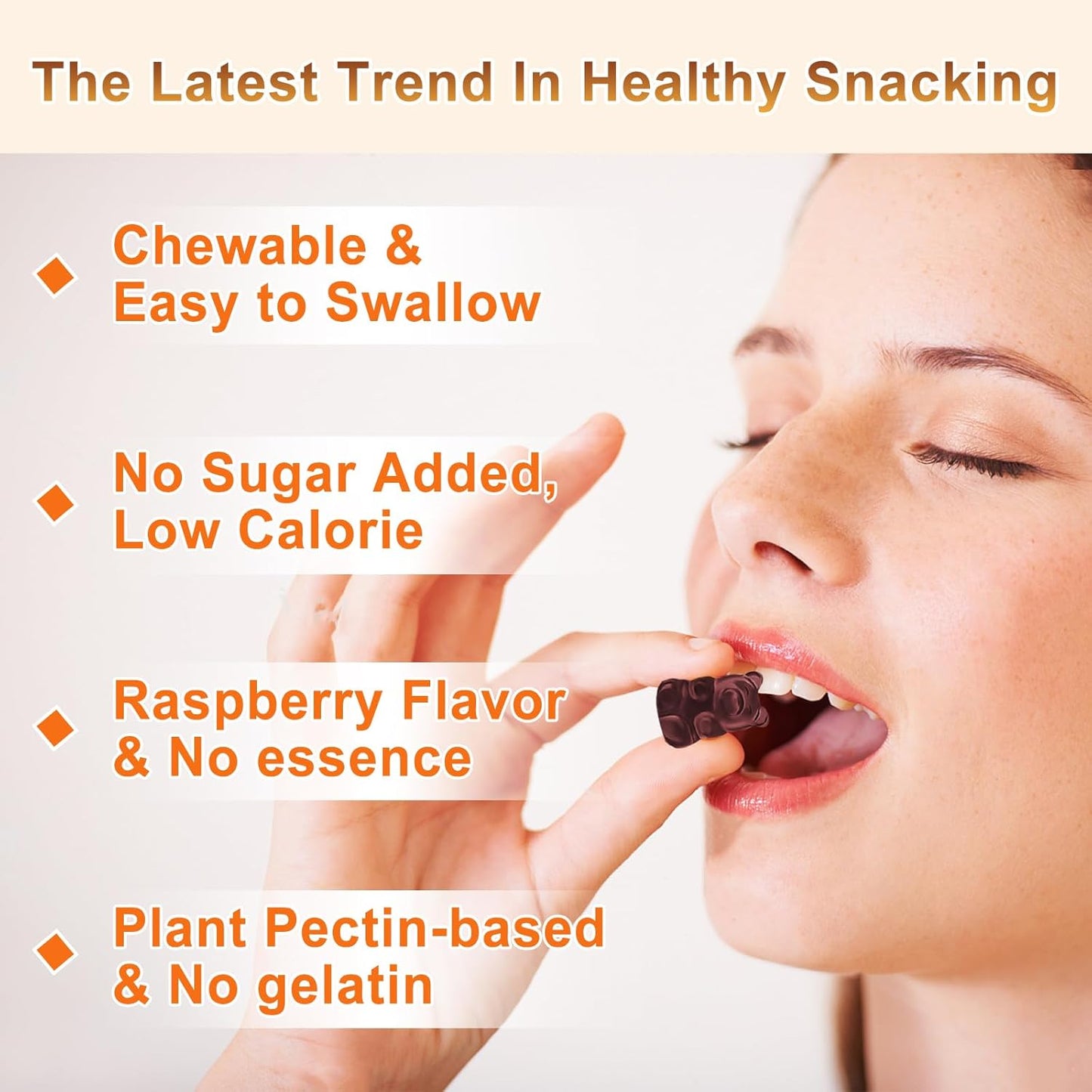 Sugar-Free Mushroom Gummies with Lion's Mane for Focus, Energy, and Immune Support - Raspberry Flavor (60ct) by VZOXAINS