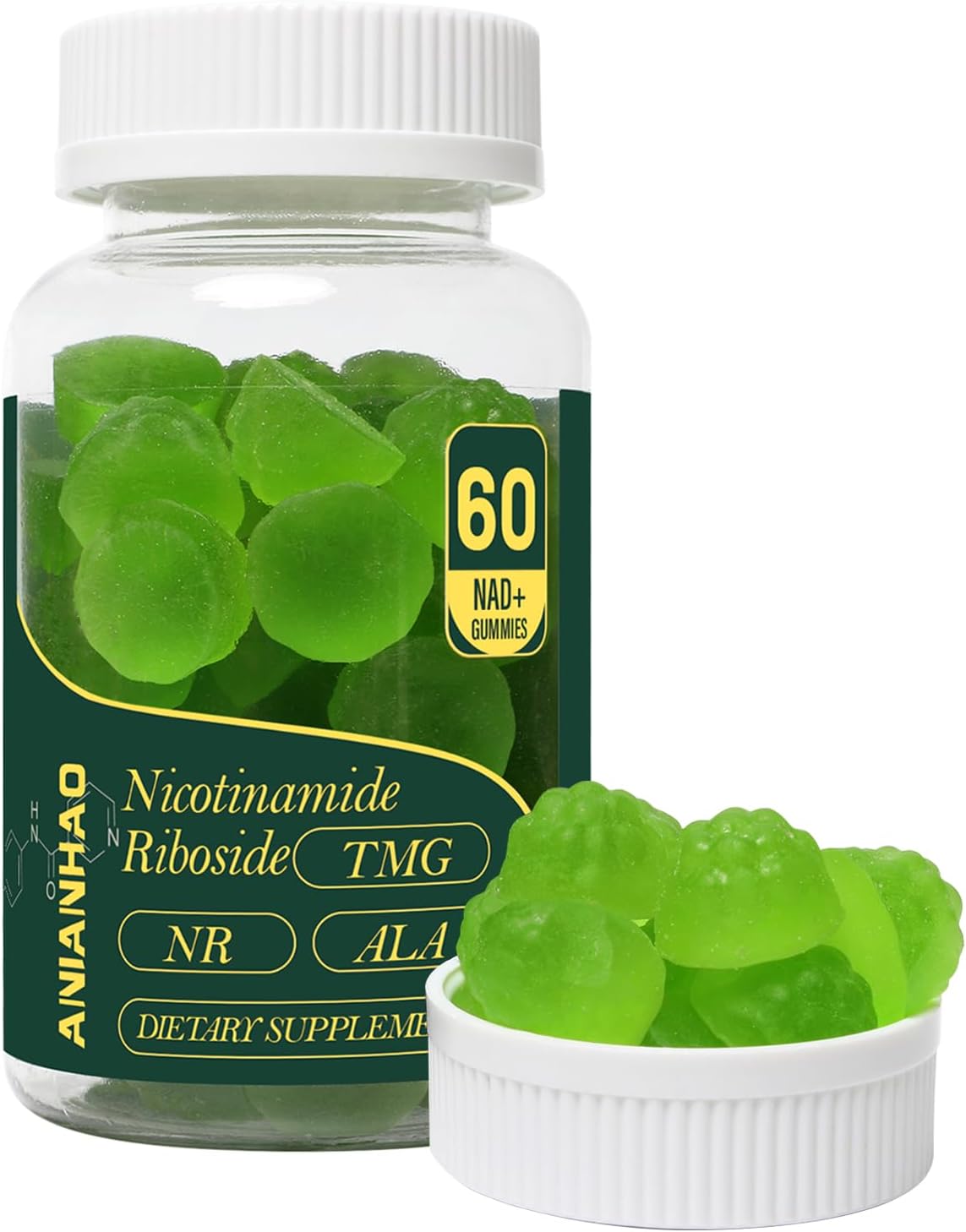 Sugar-Free NAD+ Supplement Gummies 1500MG with TMG & Niacinamide for Anti-Aging & Energy - 2 Bottles