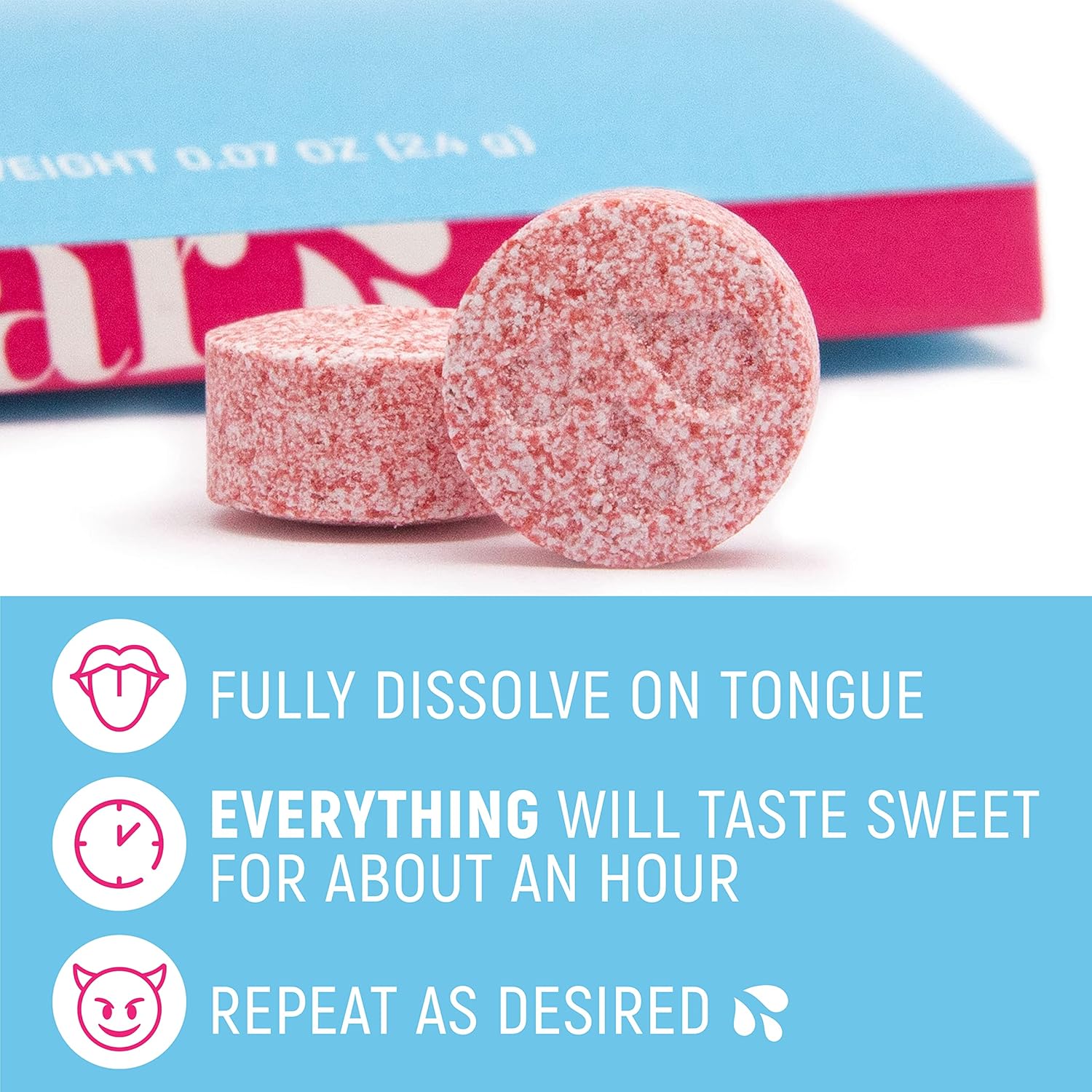 SUGAR SPLASH Flavor Tripping Tablets - Taste Changing Tablets for Sweet Flavor Transformation (1 Pack)