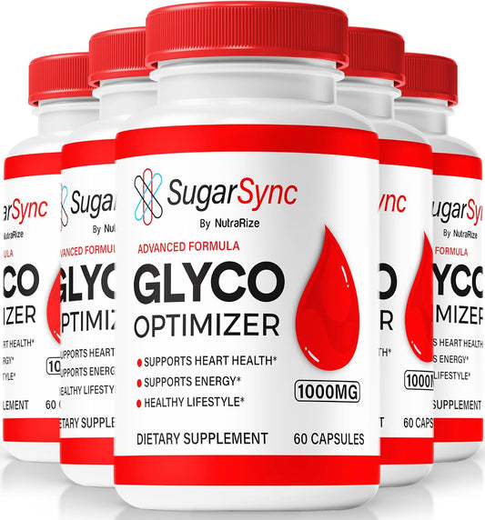 Sugar Sync Glyco Optimizer Capsules - Pack of 5 - Joint & Glucose Support - Detox Formula - 300 Capsules