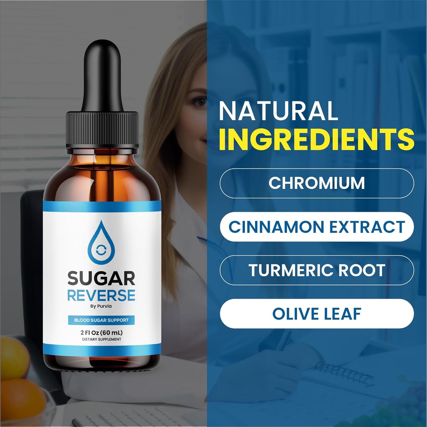 SugarReverse Drops: Advanced Formula Supplement with Chromium - Maximum Strength Sugar Reverse Liquid Drops (1 Bottle)