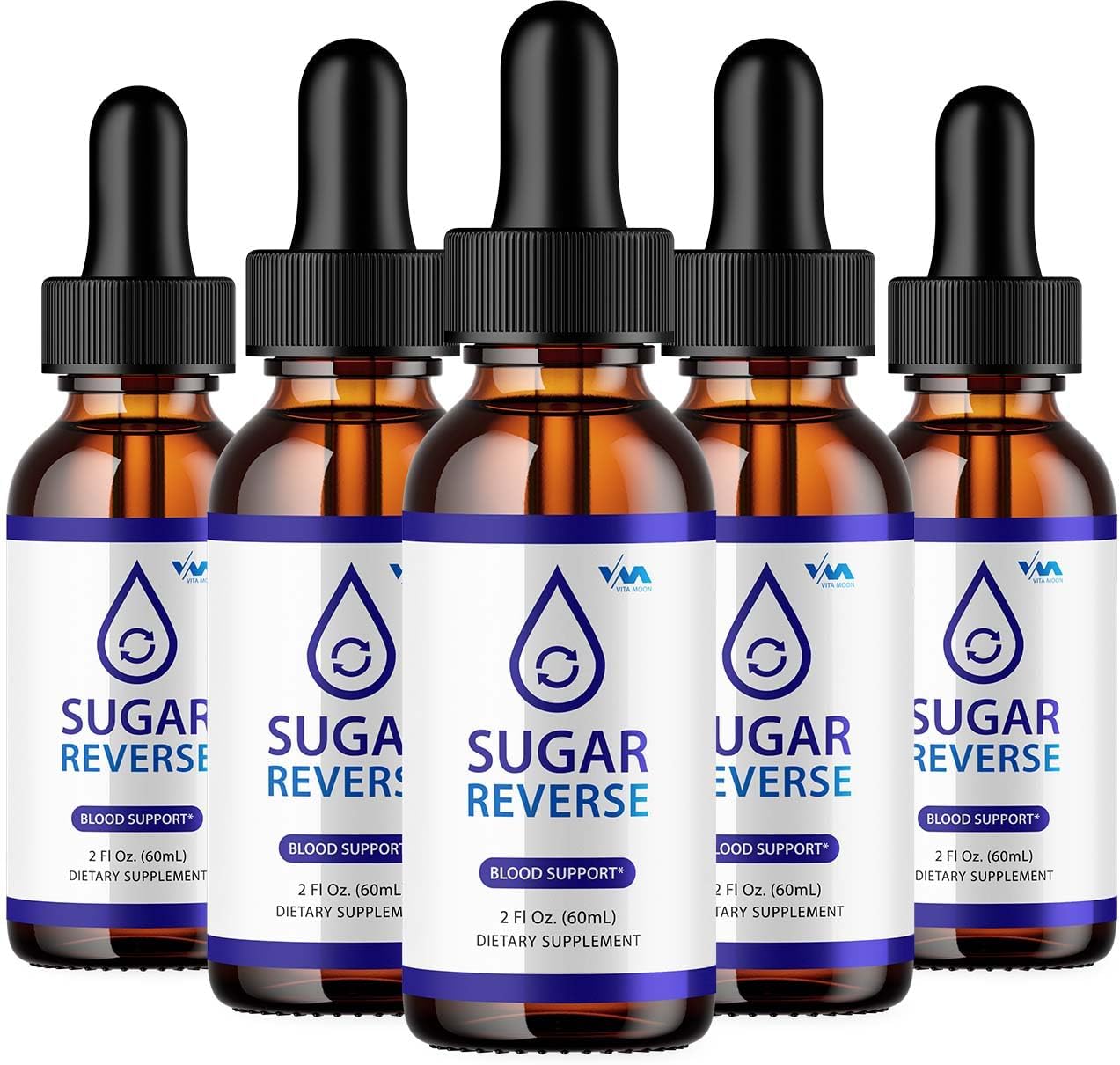 SugarReverse Vitamin Support Drops - 5 Pack, Advanced Formula for 24 Hour Energy & Strength - 5 Month Supply