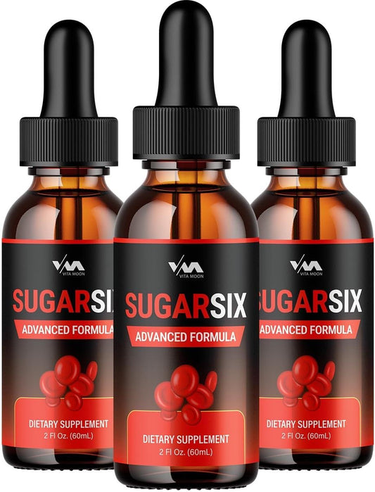 SugarSix Drop Healthy Vitamin Support Supplement (3-Pack) - Advanced Formula for 24-Hour Energy Boost - 3 Month Supply with Extra Strength Formula
