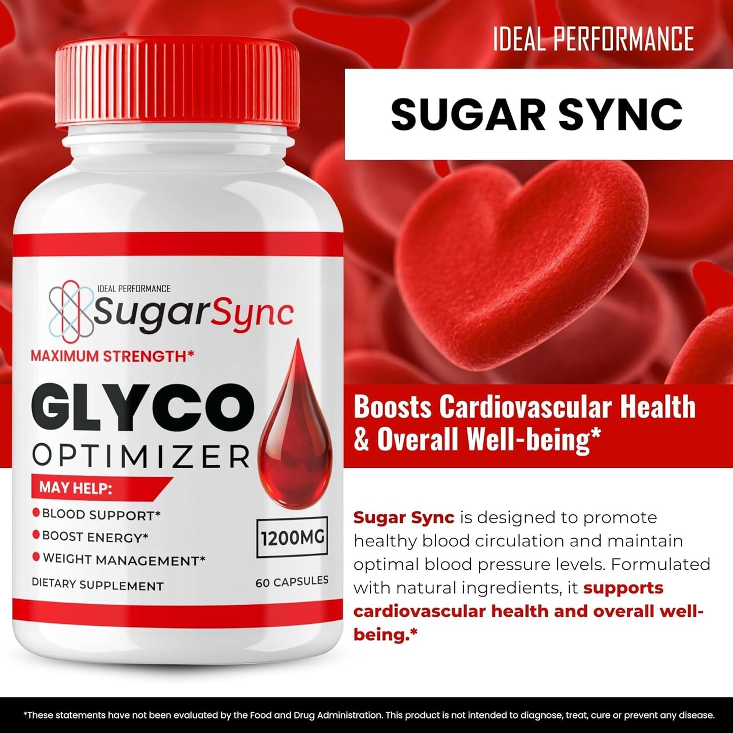 SugarSync Glyco Optimizer Supplement Capsules - Maximum Strength Formula for Ideal Performance and Health Support - All Natural Ingredients (5 Pack)