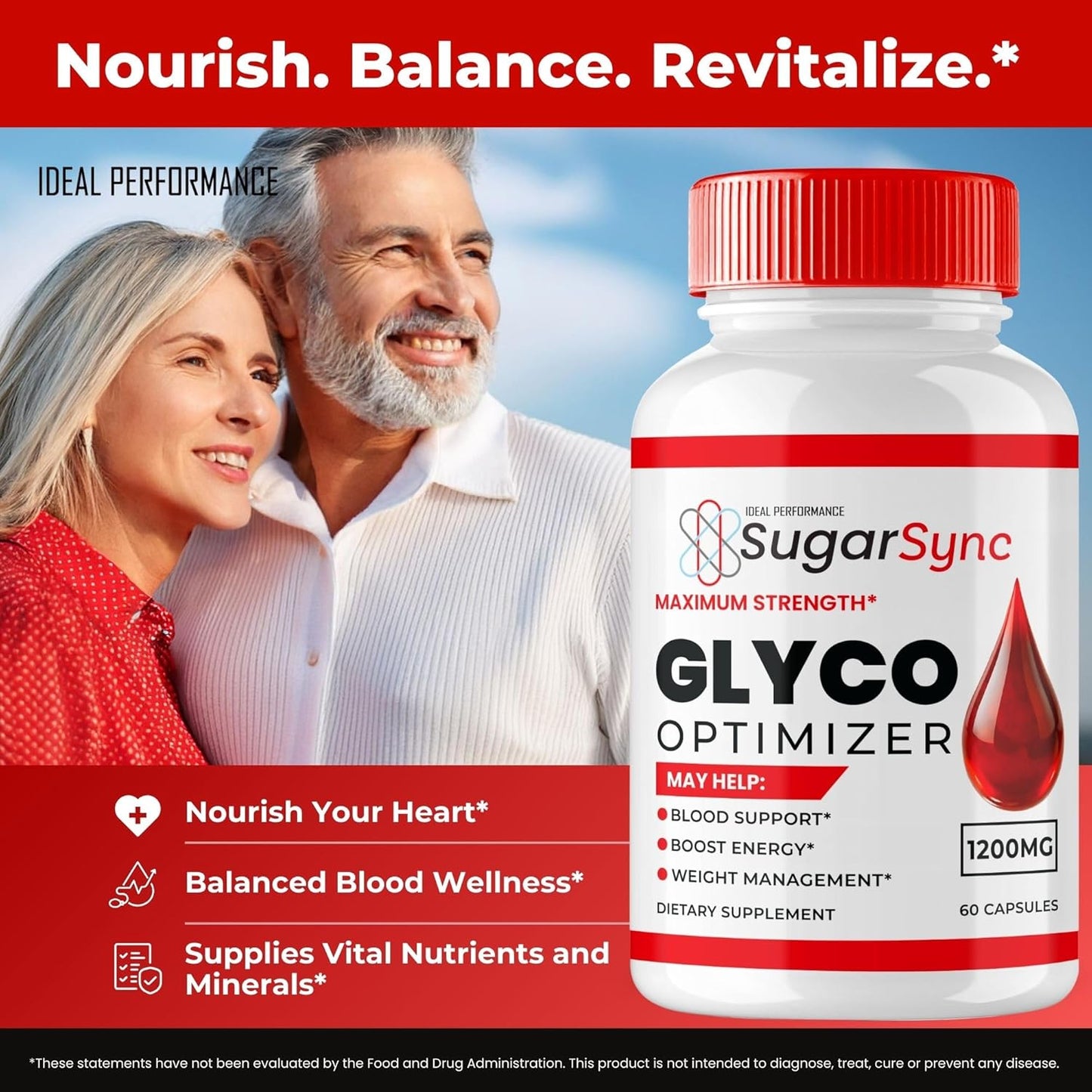 SugarSync Glyco Optimizer Supplement Capsules - Maximum Strength Formula for Ideal Performance and Health Support - All Natural Ingredients (5 Pack)