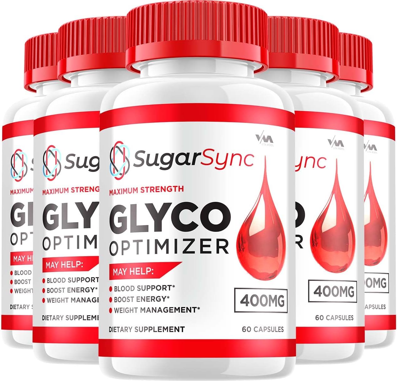 SugarSync Glycogen Capsules (5 Pack) - Advanced Formula for Overall Wellness, Capsule Cleaner, Pills, 300 Count - Vitamoon Sugar Sync Reviews