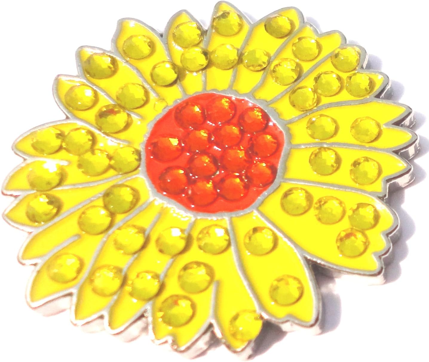 Sunflower Golf Ball Marker with Crystal Adorned Magnetic Hat Clip - Premium Golfing Gift for Men & Women