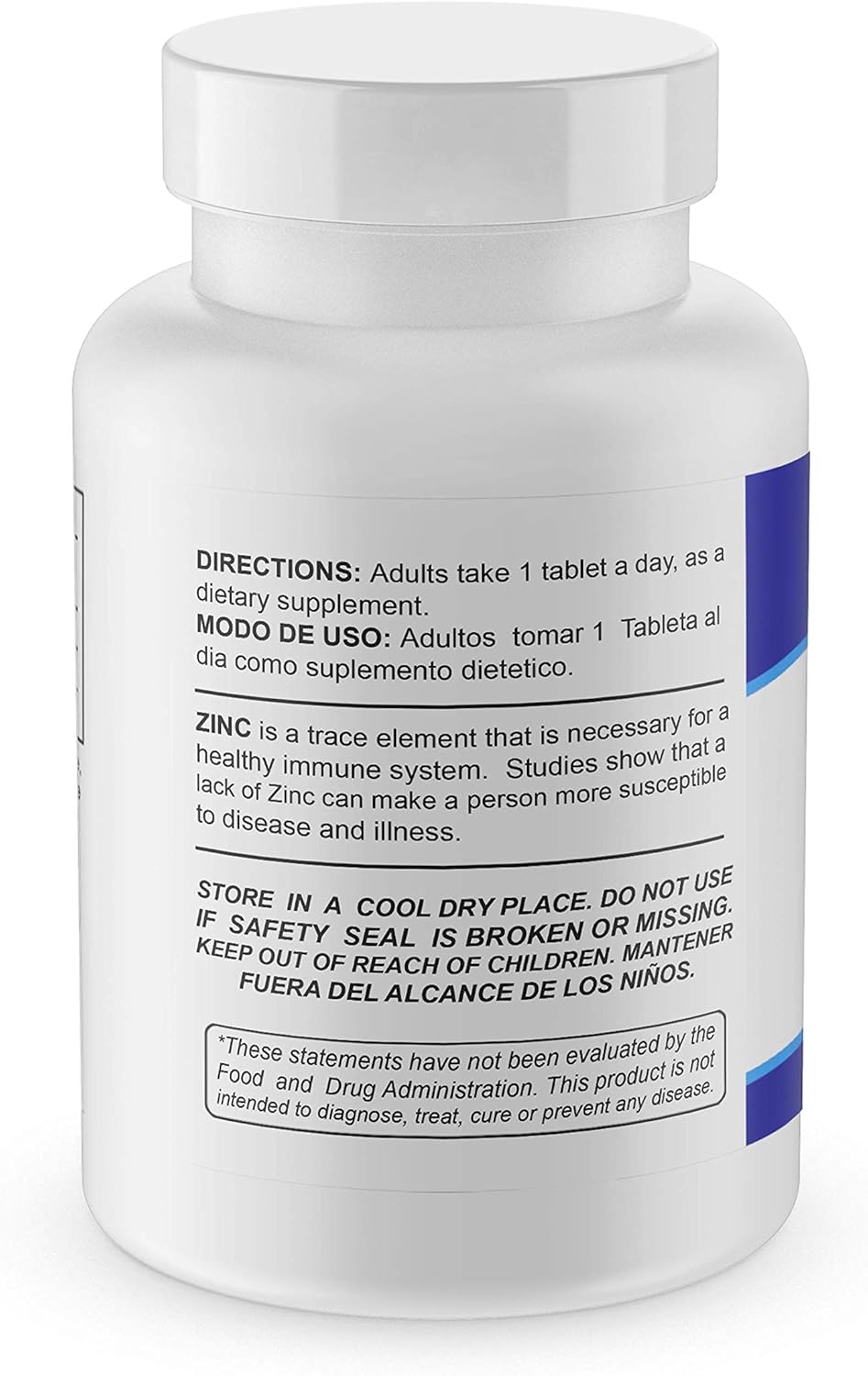 Sunshine Naturals Zinc Gluconate Supplement - Immune Support, Skin Health, Antioxidant Defense - 100mg, 120 Tablets