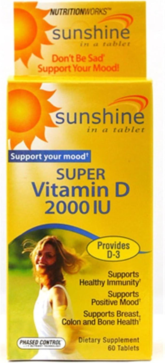 Sunshine Super Vitamin D Tablets - 2000 IU - 60 Count by Windmill Health Products