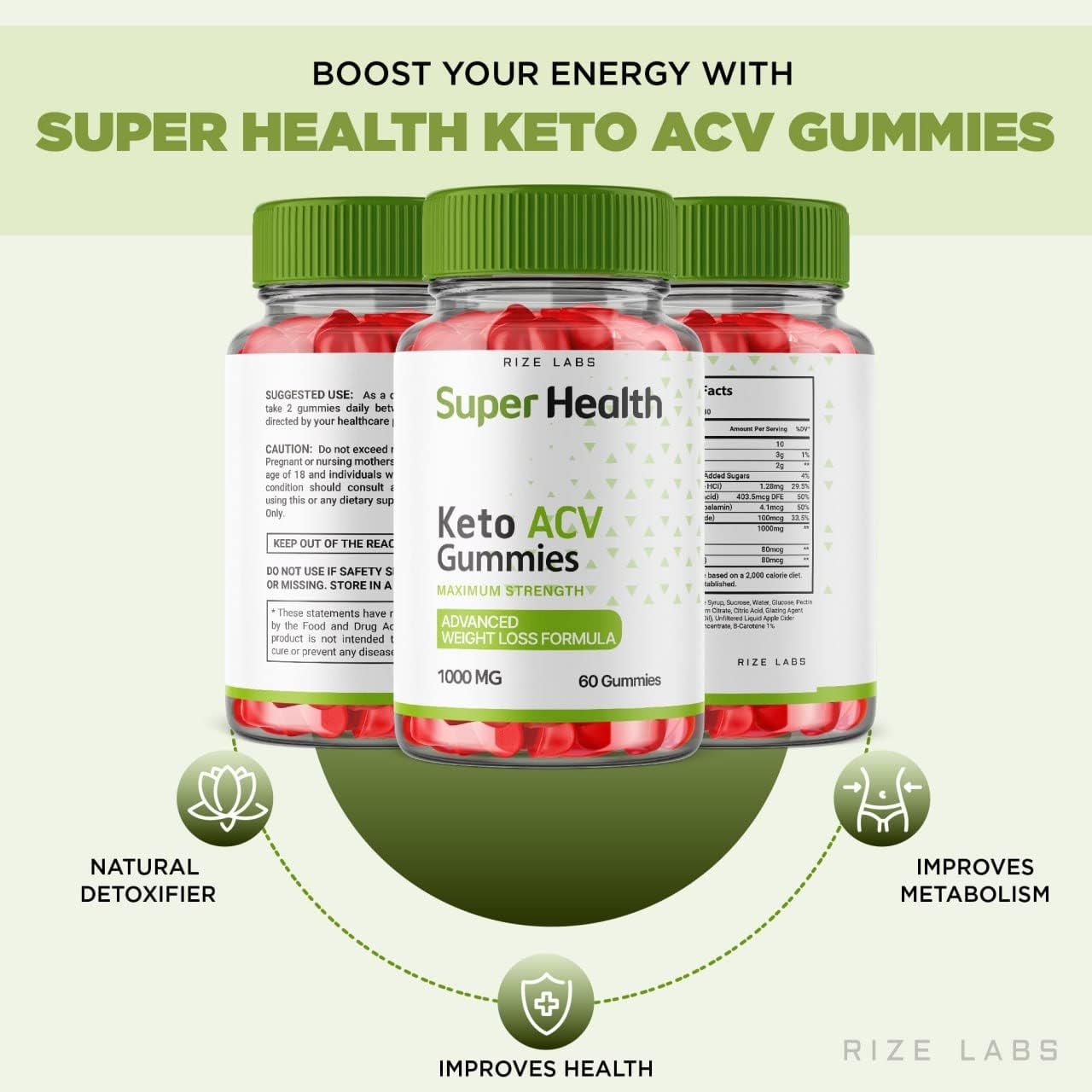 Super Health Keto ACV Gummies - Advanced  Slimming Formula  Formula with Apple Cider Vinegar - Superhealth Gummy Supplement for Belly Fat - 60 Gummies