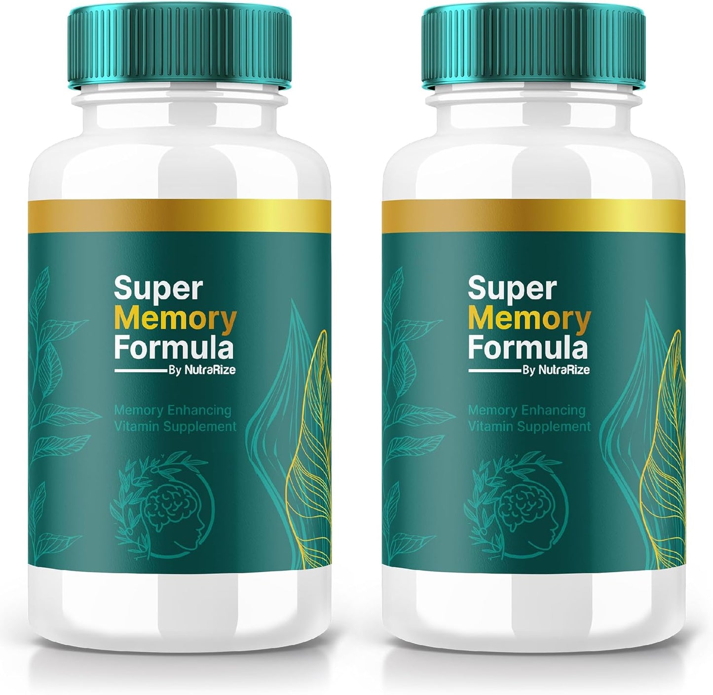 Super Memory Formula Capsules (120 Capsules) - Cognitive Support Supplement for Brainpower Boost - NutraRize Super Memory Formula (2 Pack)