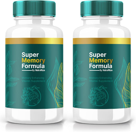 Super Memory Formula Capsules (120 Capsules) - Cognitive Support Supplement for Brainpower Boost - NutraRize Super Memory Formula (2 Pack)