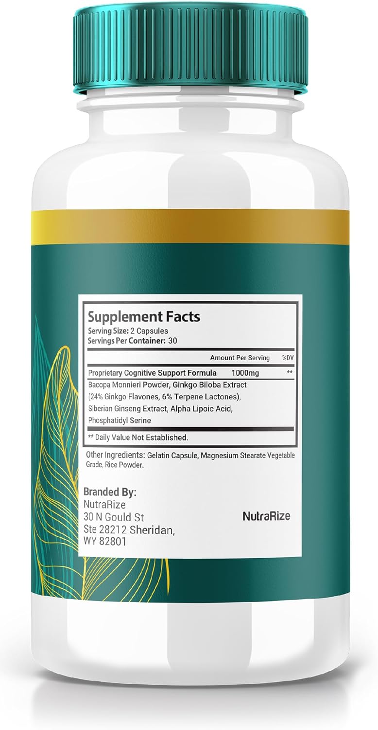 Super Memory Formula Capsules (120 Capsules) - Cognitive Support Supplement for Brainpower Boost - NutraRize Super Memory Formula (2 Pack)