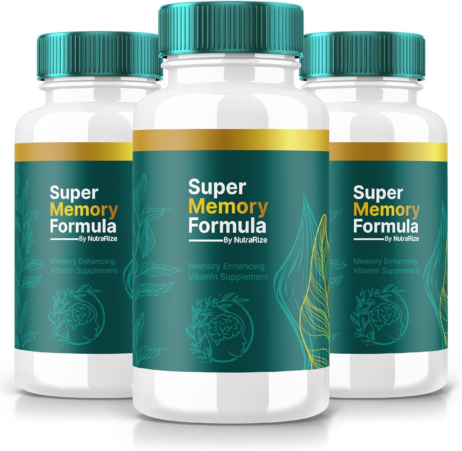 Super Memory Formula Capsules (3 Pack) - Enhance Brainpower and Cognitive Support with NutraRize. Unlock Your Brain's Potential! 180 Capsules.