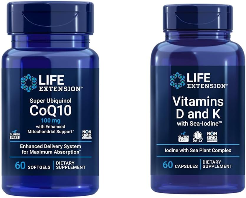 Super Ubiquinol CoQ10 Supplement for Enhanced Mitochondrial Support with Vitamins D, K, and Sea-Iodine