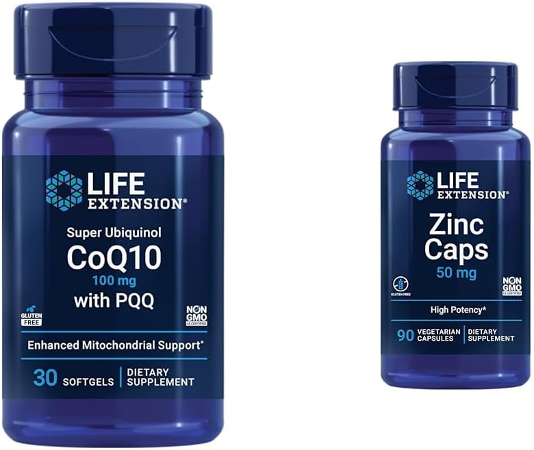 Super Ubiquinol CoQ10 with PQQ, Shilajit, and Zinc Capsules for Heart Health and Immune Support