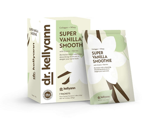 Super Vanilla Collagen Smoothie 7 Packets - Protein Shake Keto Paleo Skin Gut Support