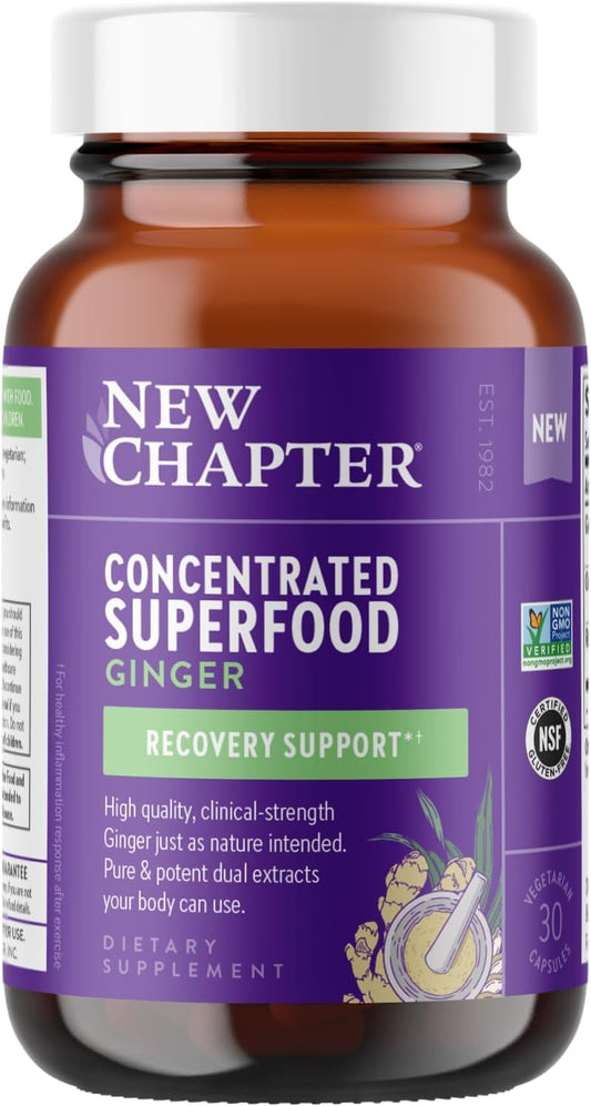 Superfood Ginger Capsules - High-Potency Daily Recovery & Inflammation Support (30ct)