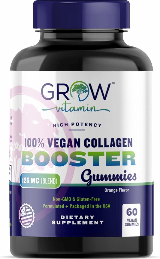 Superfruit Gummy Beauty Vitamins - Supports Skin, Hair, & Nail Health - Vegan Collagen Builder with Silica, Biotin, Amla, Vitamin C, A, E - Orange Flavor, Non GMO - 60 Gummies