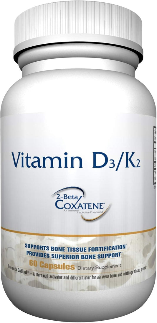 Superior Bone Support Vitamin D3/K2 Supplement (60 Capsules) - Enhance Bone and Joint Health, Boost Immune System - Non-GMO, Gluten-Free