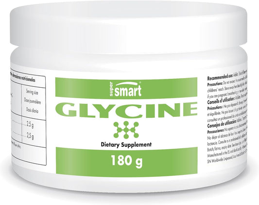 Supersmart Glycine Supplement - Pure Premium Quality - Supports Muscular & Immune Health - Non-GMO Gluten Free - 180g