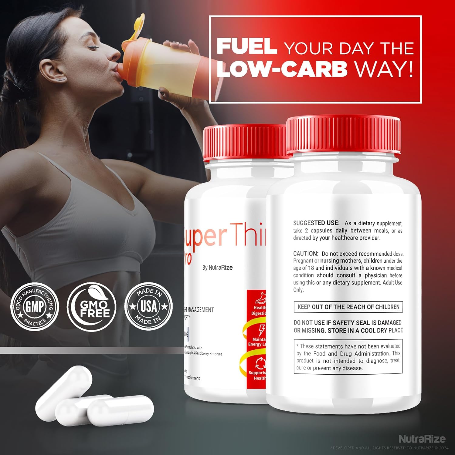 SuperThin Pro  Slimming Formula  & Nutrition Pills 2 Pack - Keto Formula, Natural Supplement for Body Transformation & Health Boost - 120 Capsules