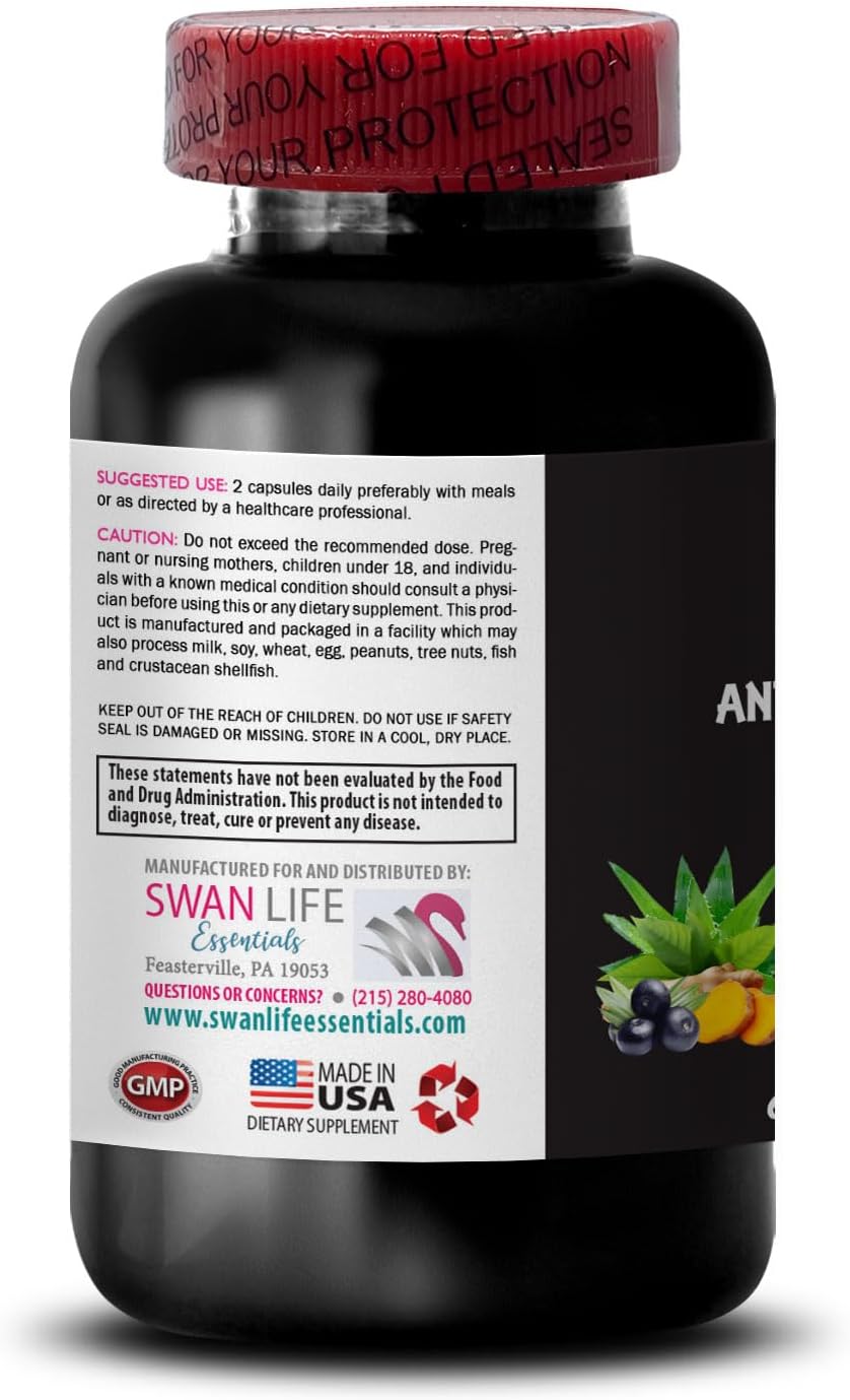 SWAN LIFE ESSENTIALS Anti-Wrinkle Complex - Grape Seed Power, Glycine Benefits - Hydration Solution with Natural Ingredients - 60 Capsules