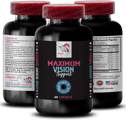 SWAN LIFE ESSENTIALS Daily Vision Supplement - Improve Eye Health & Clarity - 60 Capsules