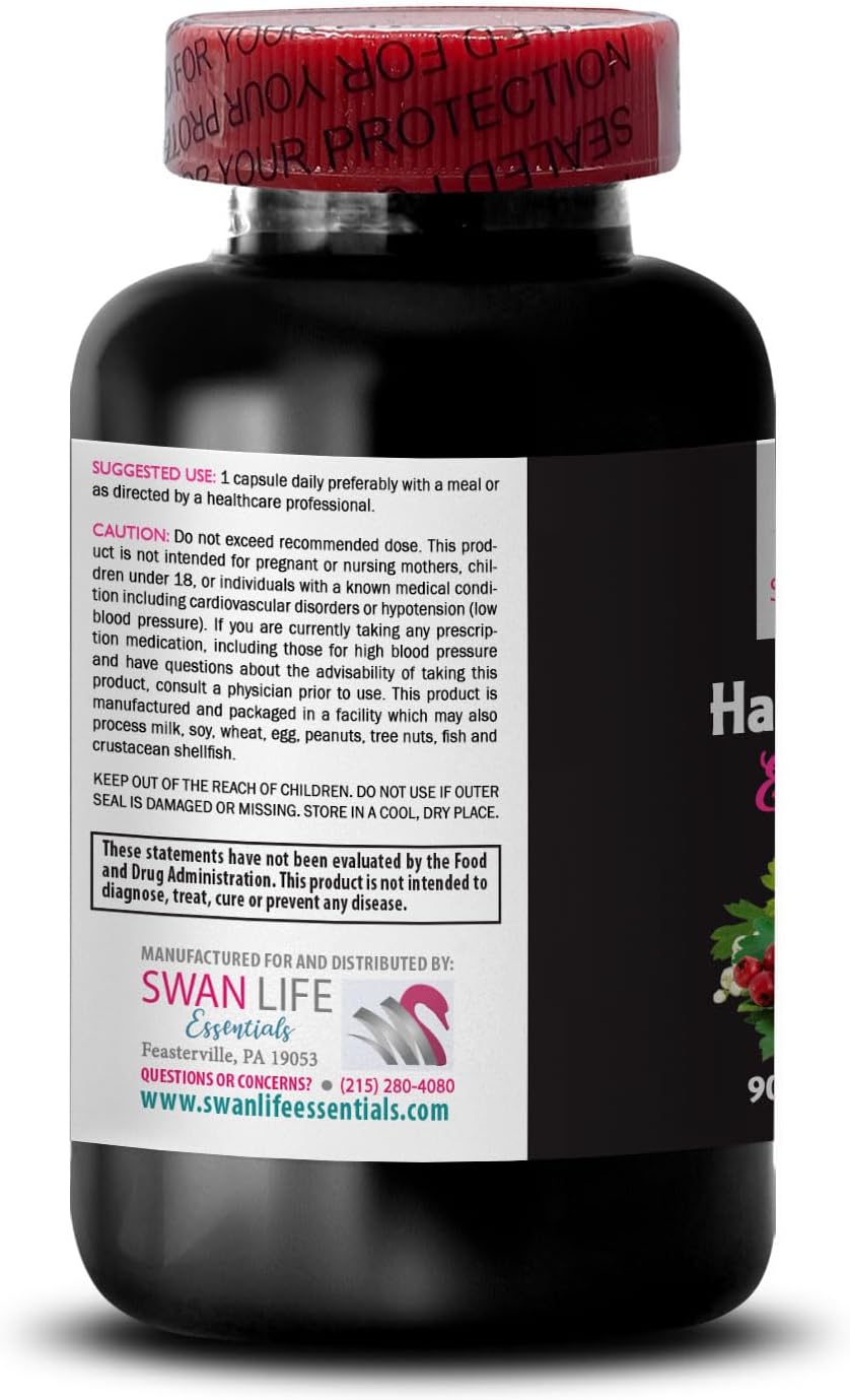 SWAN LIFE ESSENTIALS Hawthorn Extract Capsules - Pure Botanical Blend with Ancient Berry Touch