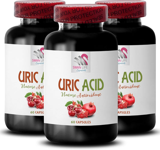 SWAN LIFE ESSENTIALS Uric Acid Crystals Joint Support - Management & Balance, Foods to Avoid, Prevention & Natural Lowering - 3Bot