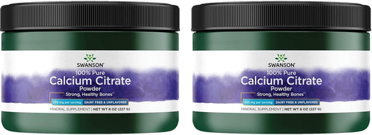 Swanson 100% Pure Dairy-Free Calcium Citrate Powder 8 oz (227g) Pwdr - Pack of 2