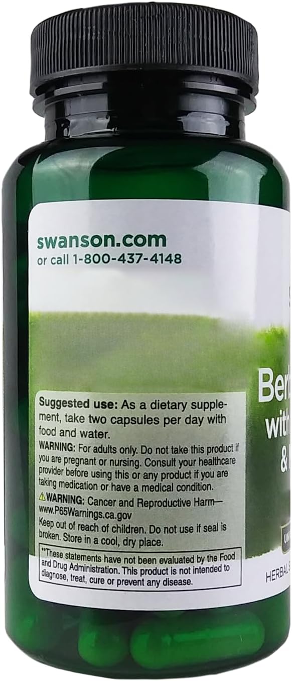 Swanson Berberine Plus Capsules - 3-in-1 Formula with Bitter Melon & Milk Thistle (60 ct)