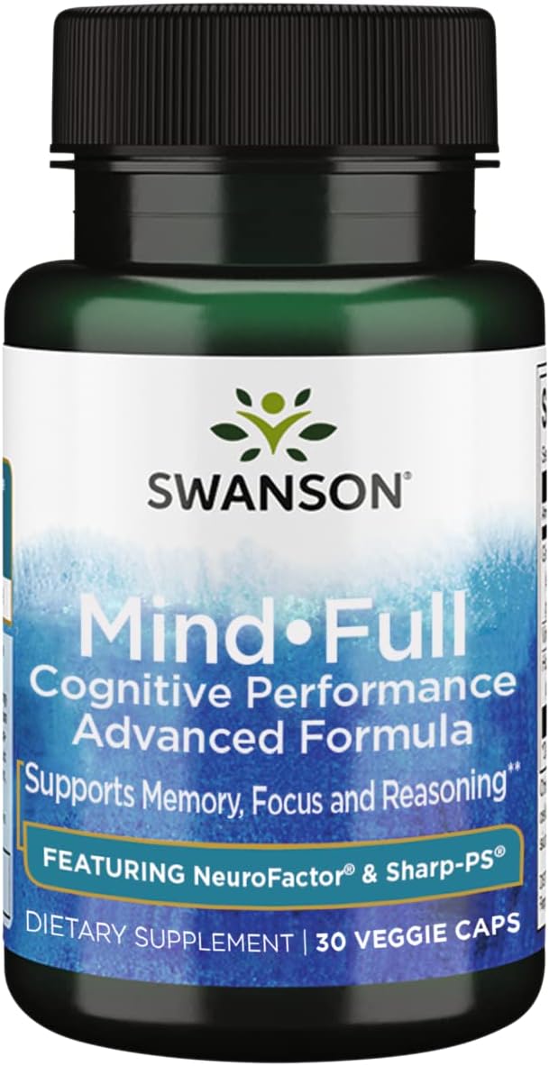 Swanson Cognitive Performance Advanced Formula for Mind Health - 30 Veg Caps